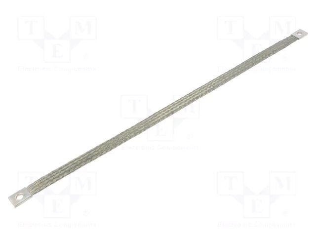 Braids; earthing tape; W: 14mm; 10mm2; Ø1: 7mm; Ø2: 7mm; 75A; L: 400mm CONNECT KT-010-400-0707-D