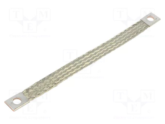 Braids; earthing tape; 16mm2; Ø1: 9mm; Ø2: 9mm; 120A; L: 200mm; KT CONNECT KT-016-200-0909-D