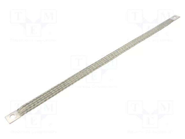 Braids; earthing tape; W: 16mm; 16mm2; Ø1: 9mm; Ø2: 9mm; 120A; L: 400mm CONNECT KT-016-400-0909-D