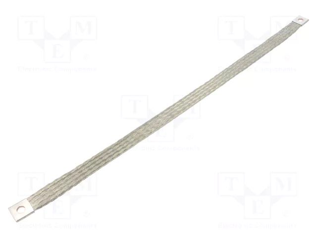 Braids; earthing tape; W: 20mm; 25mm2; Ø1: 9mm; Ø2: 9mm; 135A; L: 500mm CONNECT KT-025-500-0909-D