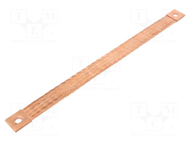 Braids; earthing tape; W: 30mm; 50mm2; Ø1: 11mm; Ø2: 11mm; 250A; ST CONNECT ST-050-400-1111-D