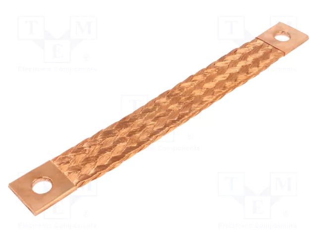 Braids; earthing tape; W: 40mm; 120mm2; Ø1: 17mm; Ø2: 17mm; 420A; ST CONNECT ST-120-300-1717-D