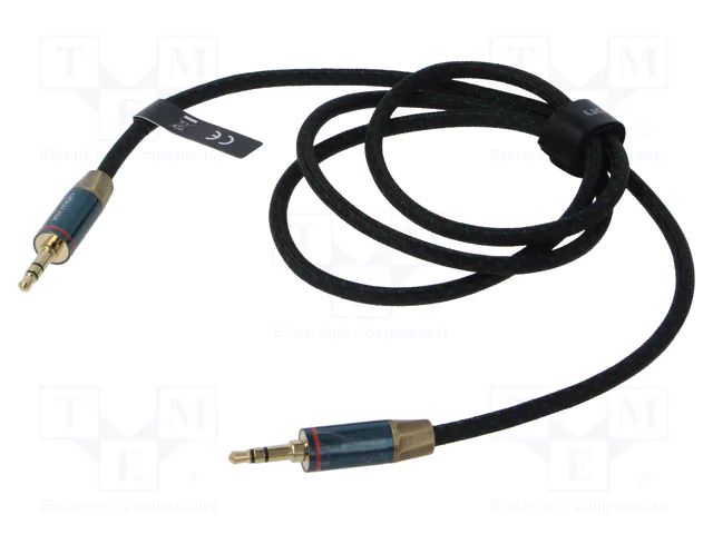 Cable; Jack 3.5mm 3pin angled plug,both sides; 1m; textile VENTION BAYGF