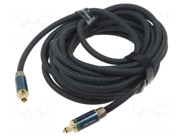 Cable; Toslink plug,both sides; 5m; Plating: gold-plated; black VENTION BKBGJ