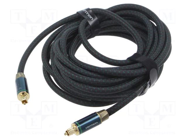 Cable; Toslink plug,both sides; 5m; Plating: gold-plated; black VENTION BKBGJ