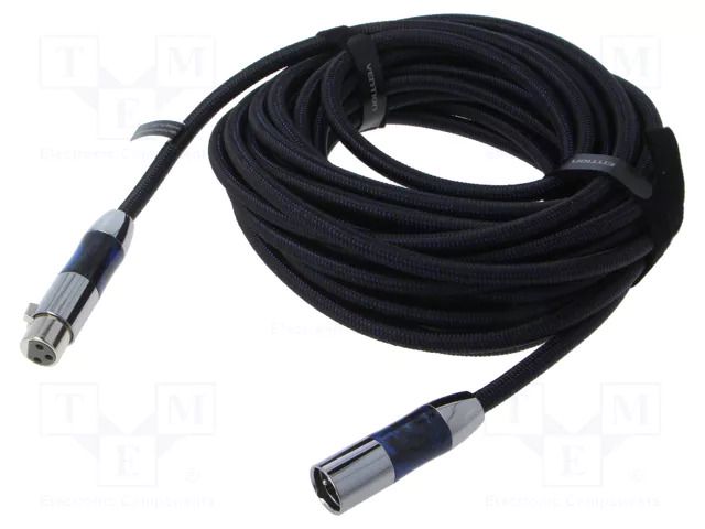 Cable; XLR male 3pin,XLR female 3pin; 10m; black; textile VENTION BLALL