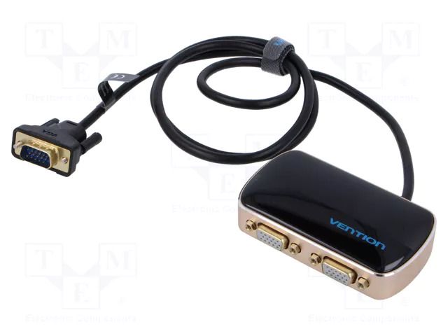 VGA splitter; VGA female x2,VGA male; 1m; black; ABS,aluminium VENTION DBABF