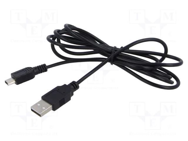 Cable; USB 2.0; USB A plug,USB B plug; 1.4m; black; PVC; 60W; 2A SUNNY ECU14RUSBTMUSB