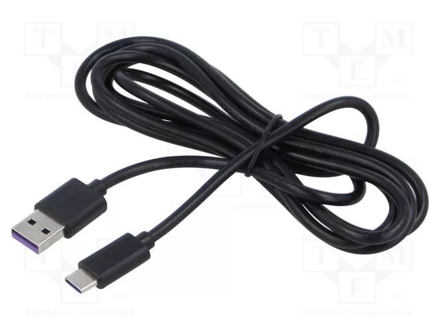 Cable; USB 2.0; USB A plug,USB C plug; 1.5m; black; PVC; 60W; 3A SUNNY ECUAUCRC15