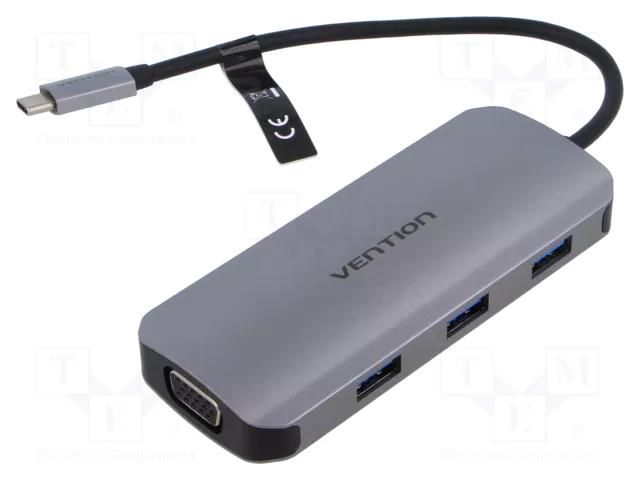 Hub USB; USB 3.0; PnP; grey; Number of ports: 6; 0.15m VENTION TOIHB