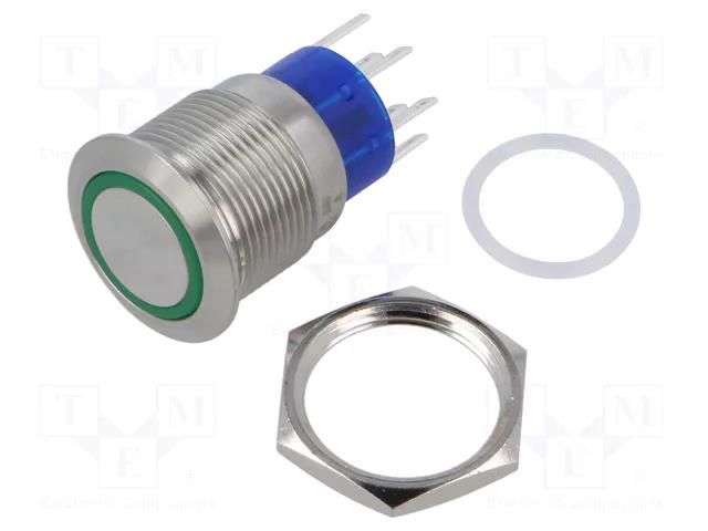 Switch: vandal resistant; Pos: 2; DPST; 3A/250VAC; IP67; OFF-(ON) TE Connectivity 5-2213767-5