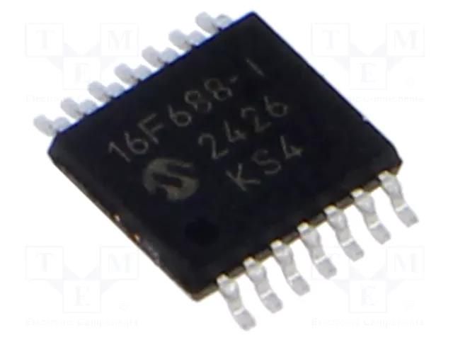 IC: PIC microcontroller; 7kB; 20MHz; A/E/USART,GPIO,ICSP; SMD MICROCHIP TECHNOLOGY PIC16F688-I/ST