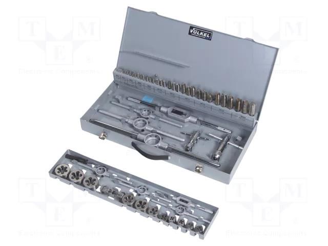 Kit: taps; Kind of holder: hand; metal case; 54pcs. VÖLKEL VOLKEL-49201