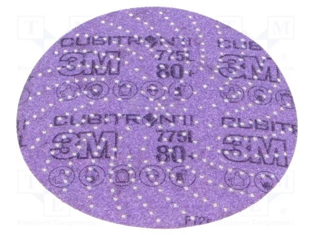 Sanding plate; 150mm; Granularity: 80; with holes; Mounting: bur 3M 3M-7100045072