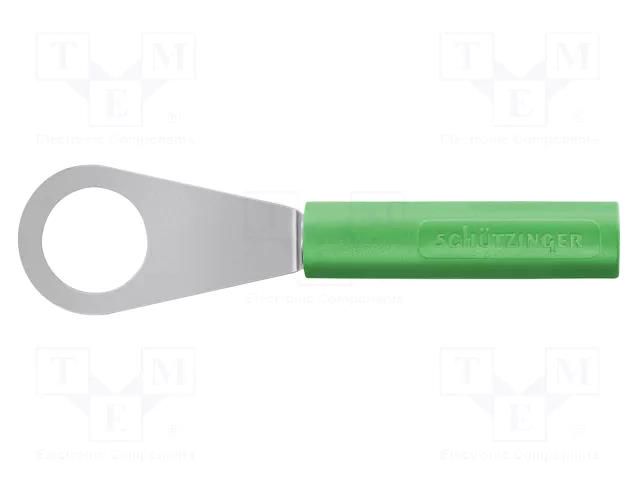 Connector: ring; plug; banana 4mm socket,ring 8,4mm; 60VDC; 32A SCHÜTZINGER LB4-RKSSN8.4-GN