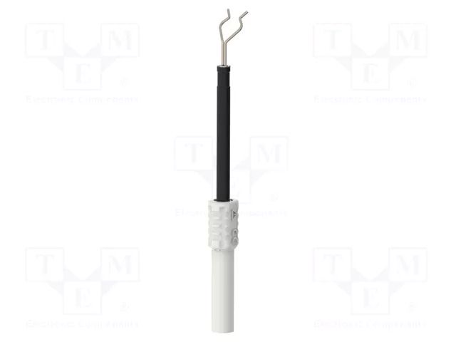 Measuring tip; 1A; white; Socket size: 4mm; Plating: nickel plated SCHÜTZINGER ZPK8188NI-WS