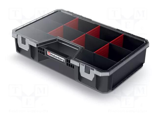 Container: collective; with partitions; black; 294x194x60mm KISTENBERG KMS3020