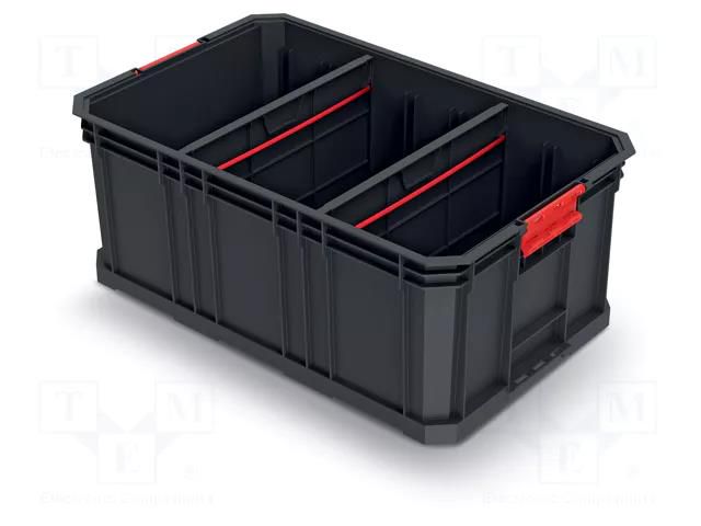 Container: cuvette; with partitions; black; 520x329x210mm; 50kg KISTENBERG KMS553520S