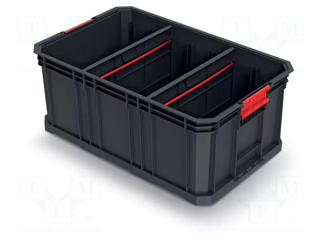 Container: cuvette; with partitions; black; 520x329x210mm; 50kg KISTENBERG KMS553520S
