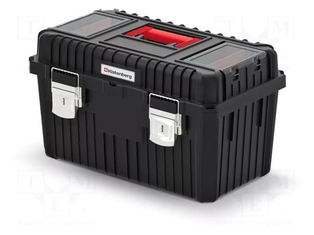 Chest; tool case; black; polymer; HEAVY; 585x360x337mm; 25kg KISTENBERG KHV603535FM-S411