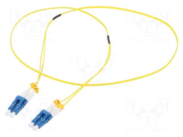 Fiber patch cord; OS2; LC/UPC,both sides; 0.5m; LSZH; yellow LOGILINK FS0LC00