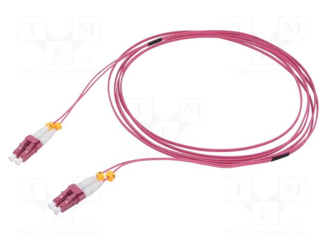Fiber patch cord; OM4; LC/UPC,both sides; 7.5m; LSZH; pink LOGILINK FS4LC07