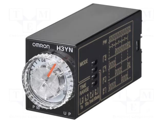 Timer; 0,1s÷10min; 4PDT; 250VAC/3A; 24VDC; H3YN-B; socket; -10÷55°C OMRON H3YN-4-ZB-24DC