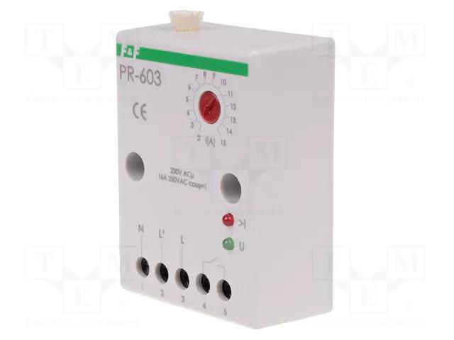Relay: installation; load-shedding; NO; Ucoil: 230VAC; wall mount F&F PR-603