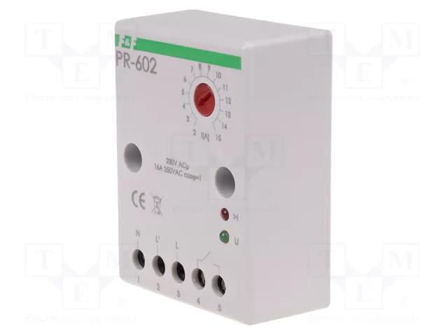 Relay: installation; load-shedding; NO; Ucoil: 230VAC; wall mount F&F PR-602