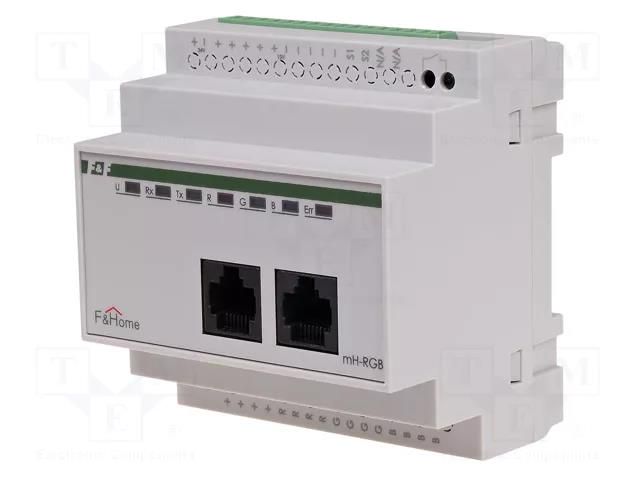 RGB controller; for DIN rail mounting; 24VDC; IP20; F&Home; RJ45 F&F MH-RGB-7