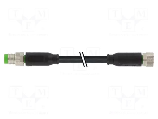 Connecting cable; 7000; IP67; 50VAC; 60VDC; 4A; 5m; PIN: 4; Thread: M8 MURR ELEKTRONIK 7000-89401-6340500