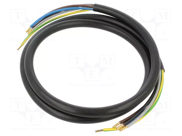 Wire; H05VV-F,OWY; 5G2.5mm2; round; stranded; Cu; PVC; black; 1.5m SIMECH PZT00001C