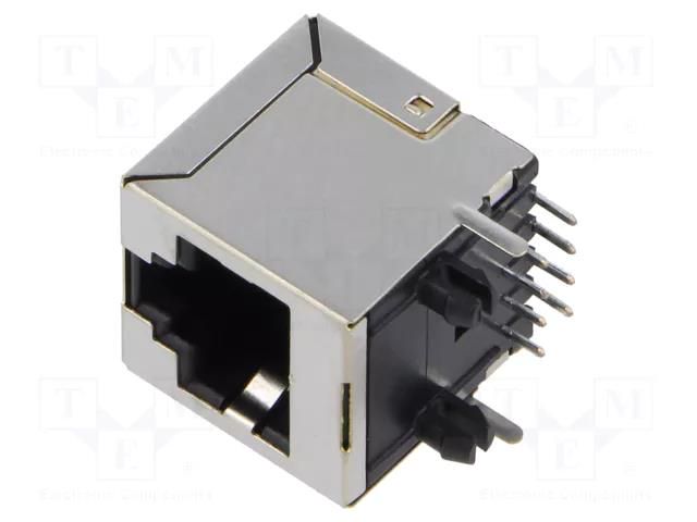 Connector: RJ45; socket; PIN: 8; Cat: 6; shielded; 8p8c; THT; angled MH CONNECTORS MHRJJC6NFRS1