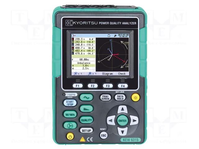 Meter: power quality analyser; LCD 3,5"; Resolution: 320x240 KYORITSU KEW6315-03