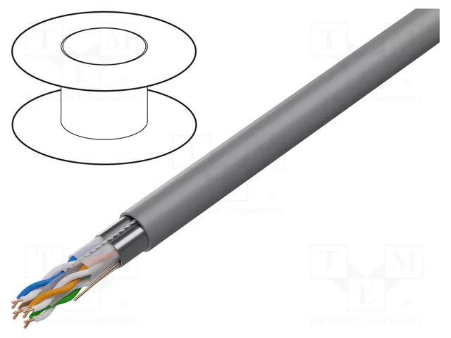 Wire; F/UTP; 4x2x23AWG; 6; wire; Cu; Insulation: PVC; grey; 305m LANBERG LCF6-11CU-0305.S