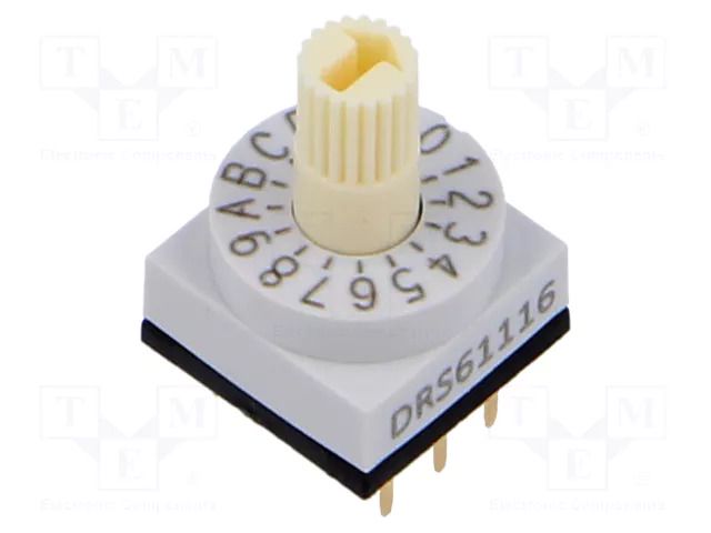 Encoding switch; Pos: 16; PCB,THT; 80mΩ; DC load @R: 0.15A/42VDC KNITTER-SWITCH DRS61116