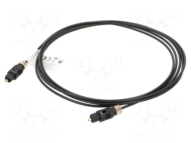 Cable; Toslink plug,both sides; 2m; Connector colour: black LANBERG CA-TOSL10CC-0020BK