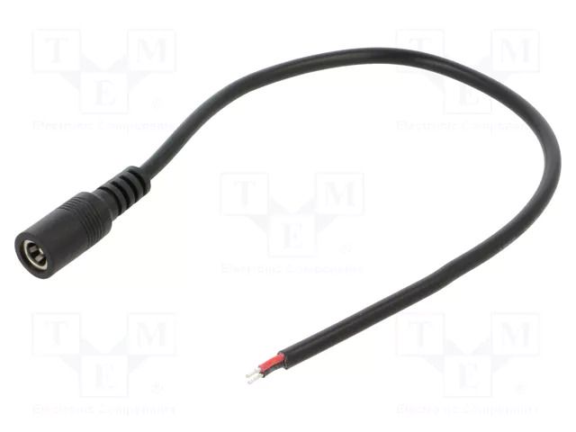 Cable; 2x0.5mm2; DC 5,5/2,5 socket; straight; black; 0.25m POS POSDC-Y-S25-0.25