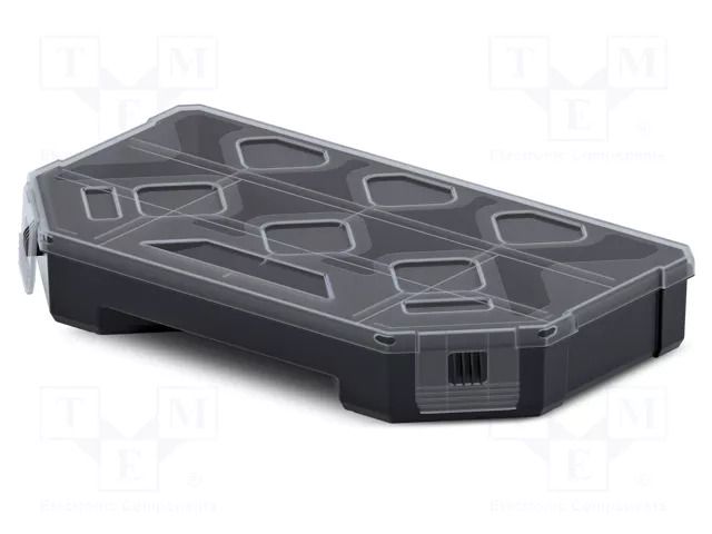 Container: collective; with partitions; black; 243x142x40mm KISTENBERG KTG25154