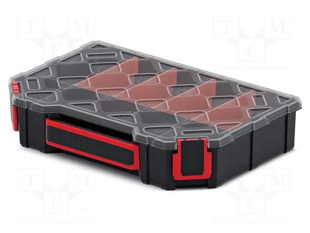 Container: collective; with partitions; black; low; 284x195x60mm KISTENBERG KTG30206S