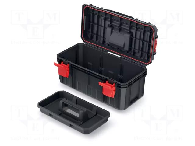 Chest; tool case; black; polymer; S BLOCK PRO; 550x280x264mm; IP55 KISTENBERG KXS5530