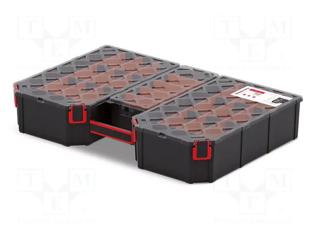 Container: collective; with partitions; black; high; TAGER CARBO KISTENBERG KTGC604010S