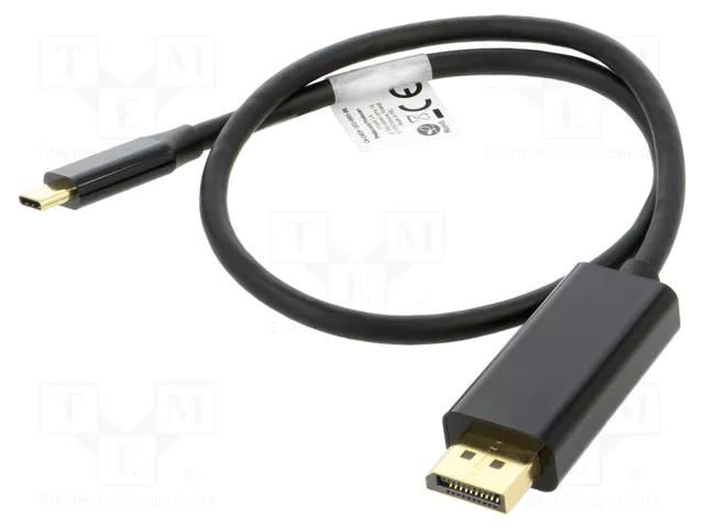 Adapter; DisplayPort 1.2,USB 3.2; DisplayPort plug,USB C plug LANBERG CA-CMDP10CU-0005BK