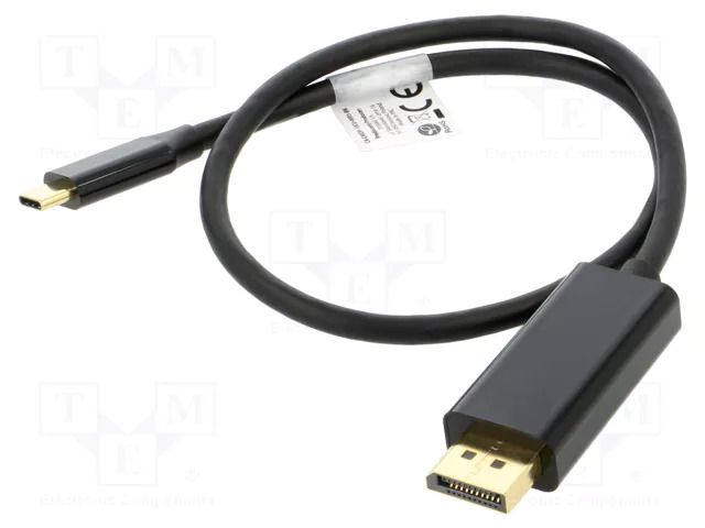 Adapter; DisplayPort 1.2,USB 3.2; DisplayPort plug,USB C plug LANBERG CA-CMDP10CU-0005BK