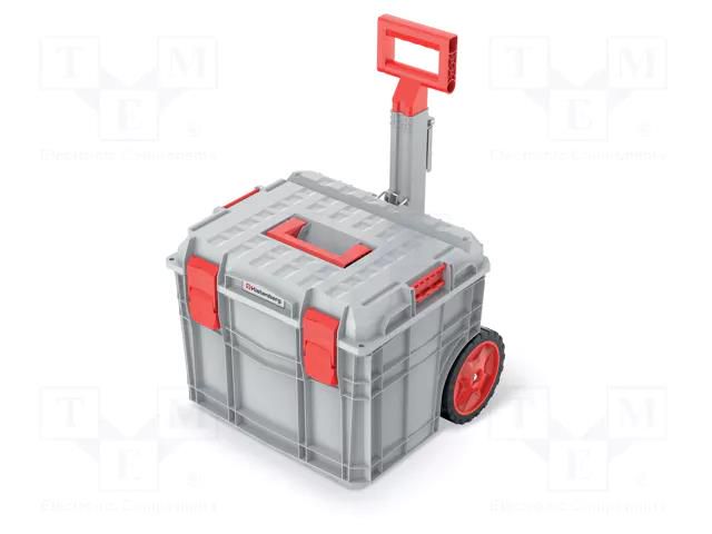Chest; tool case; with wheels; grey; polymer; C BLOCK PRO; IP55 KISTENBERG KXC454040-4C