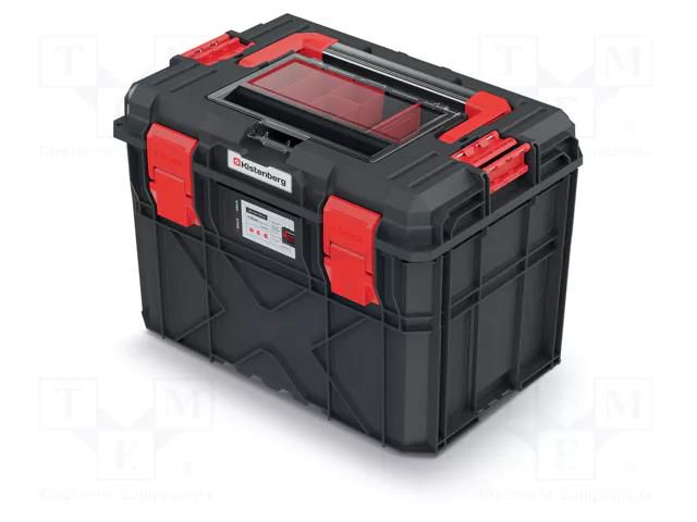 Chest; tool case; black; polymer; X BLOCK ALU LOG; 546x380x407mm KISTENBERG KXBA604040-S411