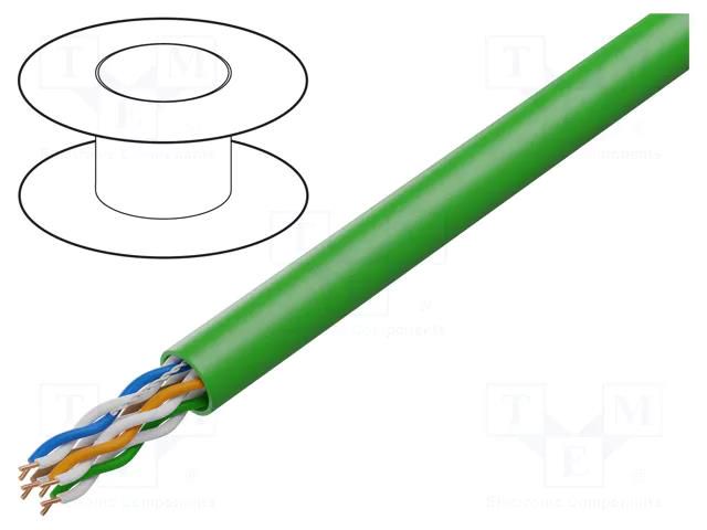 Wire; U/UTP; 4x2x24AWG; wire; CCA; Insulation: PVC; green; 305m LANBERG LCU5-10CC-0305.G