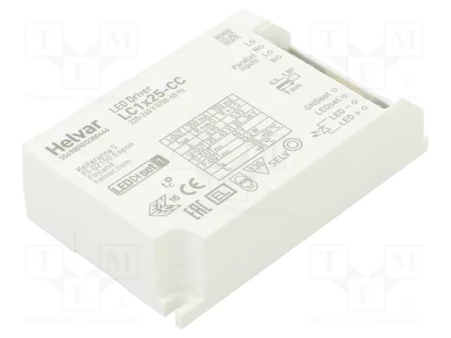Power supply: switching; LED; 25W; 20÷45VDC; 350÷700mA; 198÷264VAC HELVAR 5549001