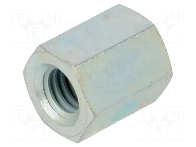 Screwed spacer sleeve; 12mm; Int.thread: M6; hexagonal; steel ELESA+GANTER GN6220-ST-M6-12-A