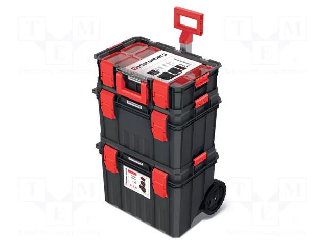 Chest; tool case; black; MODULAR SOLUTION; 530x355x825mm; 3pcs. KISTENBERG KMSS553585B